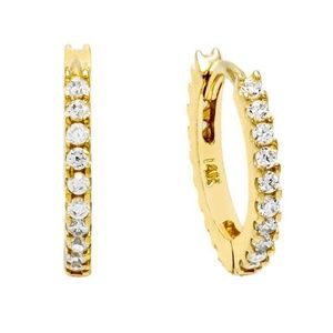 NEW 14kGold Adina's Jewels CZ Mini Huggie Earrings